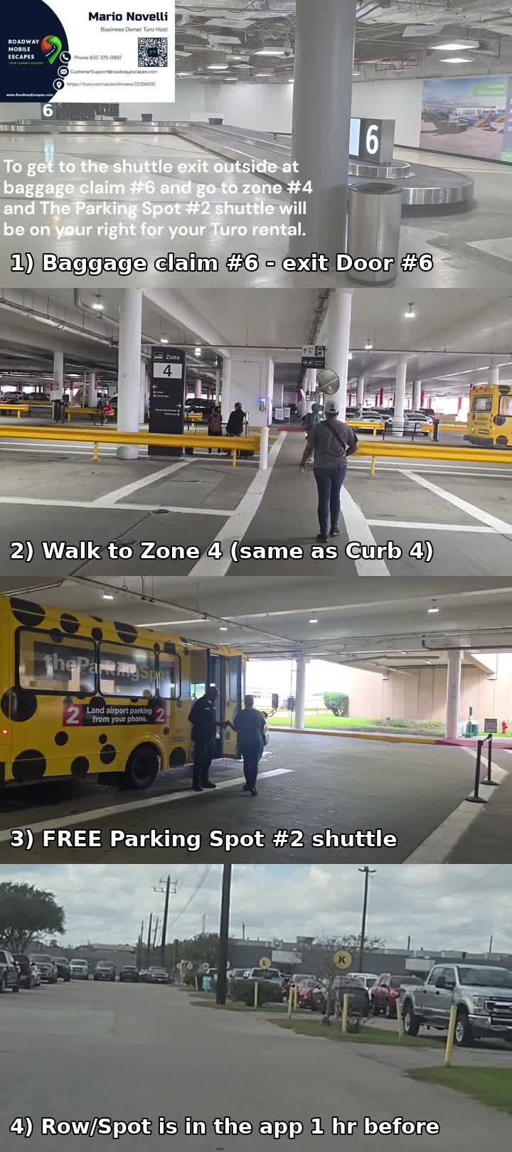 Hobby Airport pickup steps card